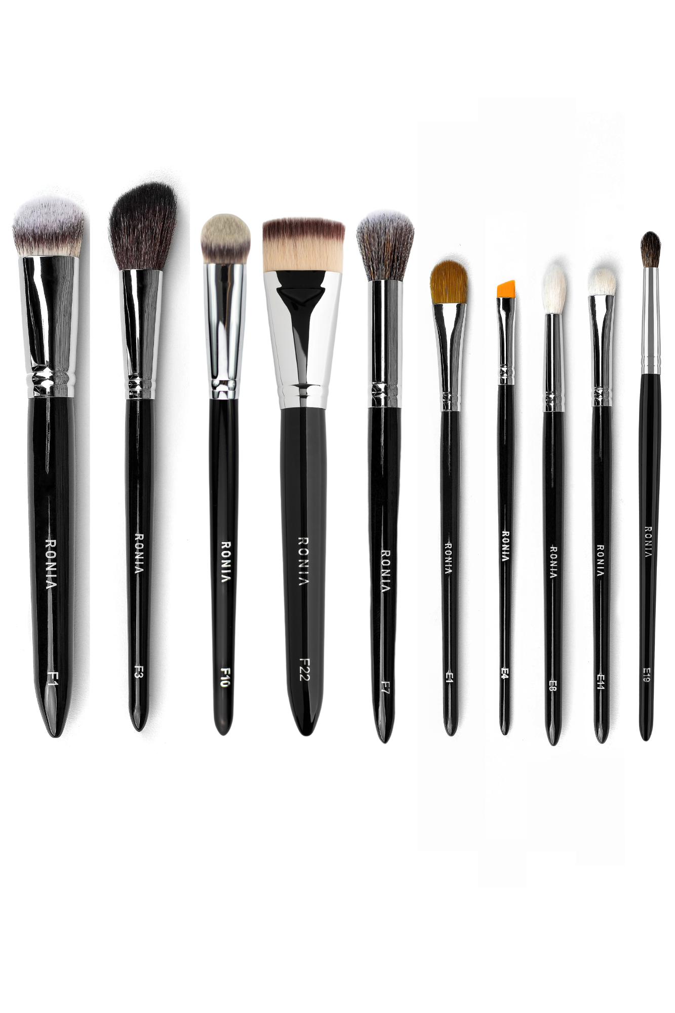 10 PIECE EYE & FACE BRUSH SET  + BRUSH BAG